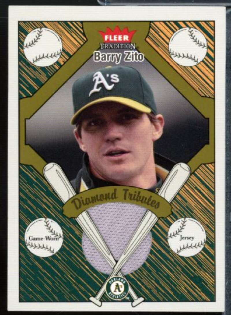 Barry Zito Card 2004 Fleer Tradition Diamond Tributes Game Jersey #BZ  Image 1