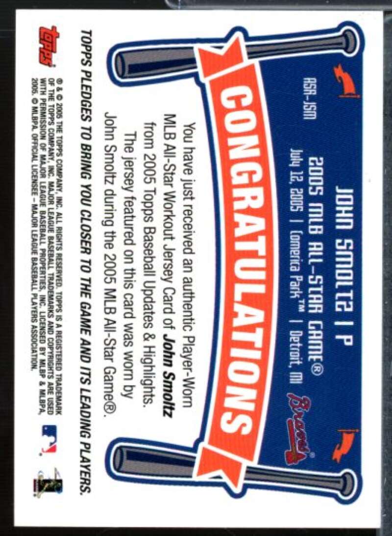 John Smoltz D Card 2005 Topps Update All-Star Stitches #JSM  Image 2