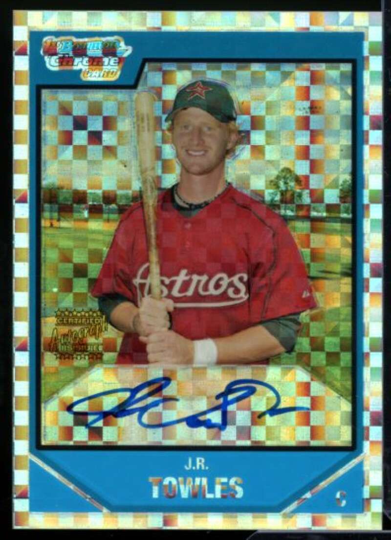 J.R. Towles AU Rookie Card 2007 Bowman Chrome Prospects X-Fractors #BC225  Image 1