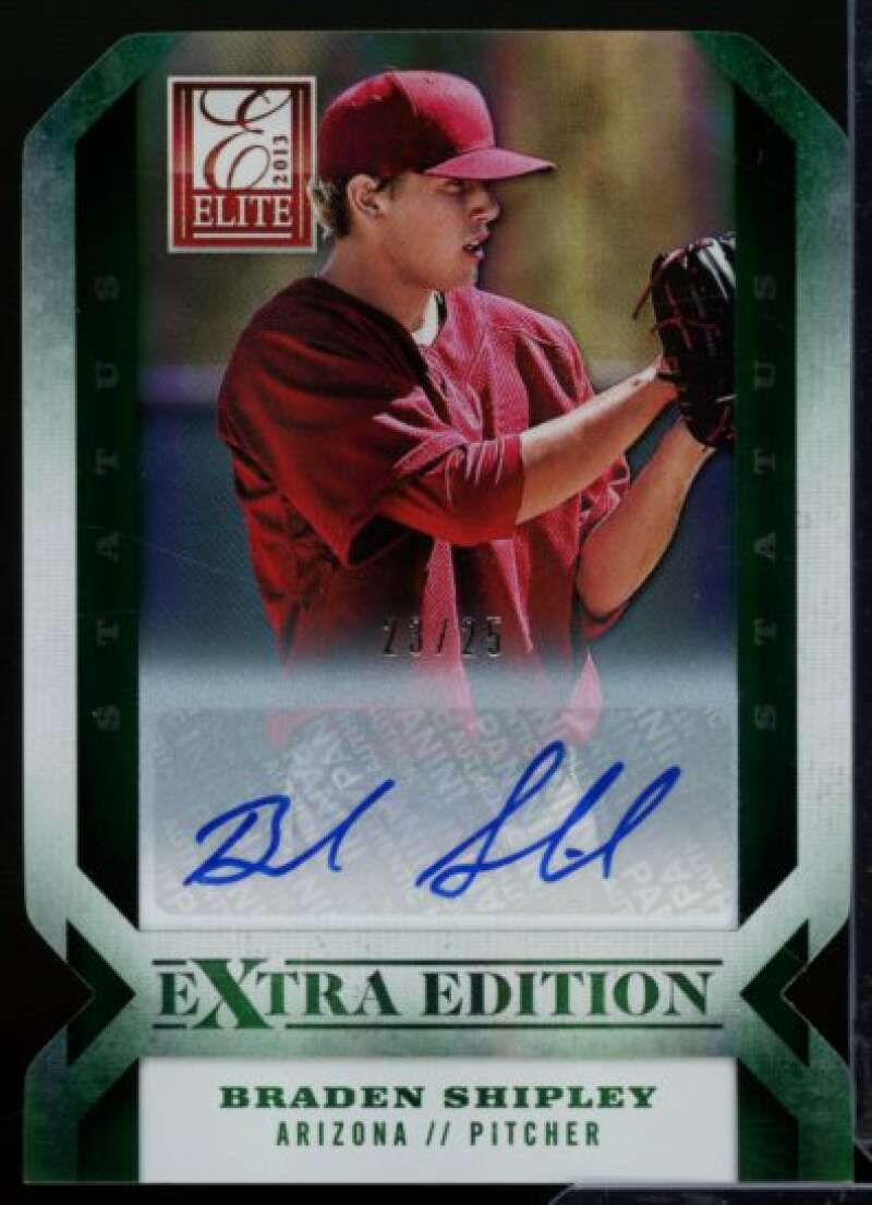 Braden Shipley Rookie Card 2013 Elite Extra Edition Signature Status Emerald #4  Image 1