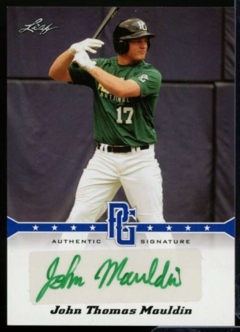 John Thomas Mauldin Rookie Card 2013 Leaf Perfect Game Autographs Blue #JTM  Image 1