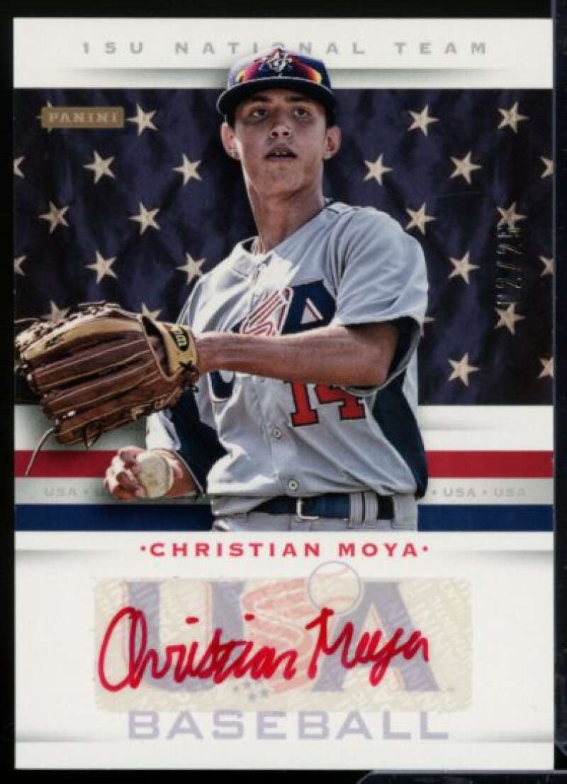 Christian Moya Rookie 2013 USA Baseball 15U National Team Signatures Red #8  Image 1