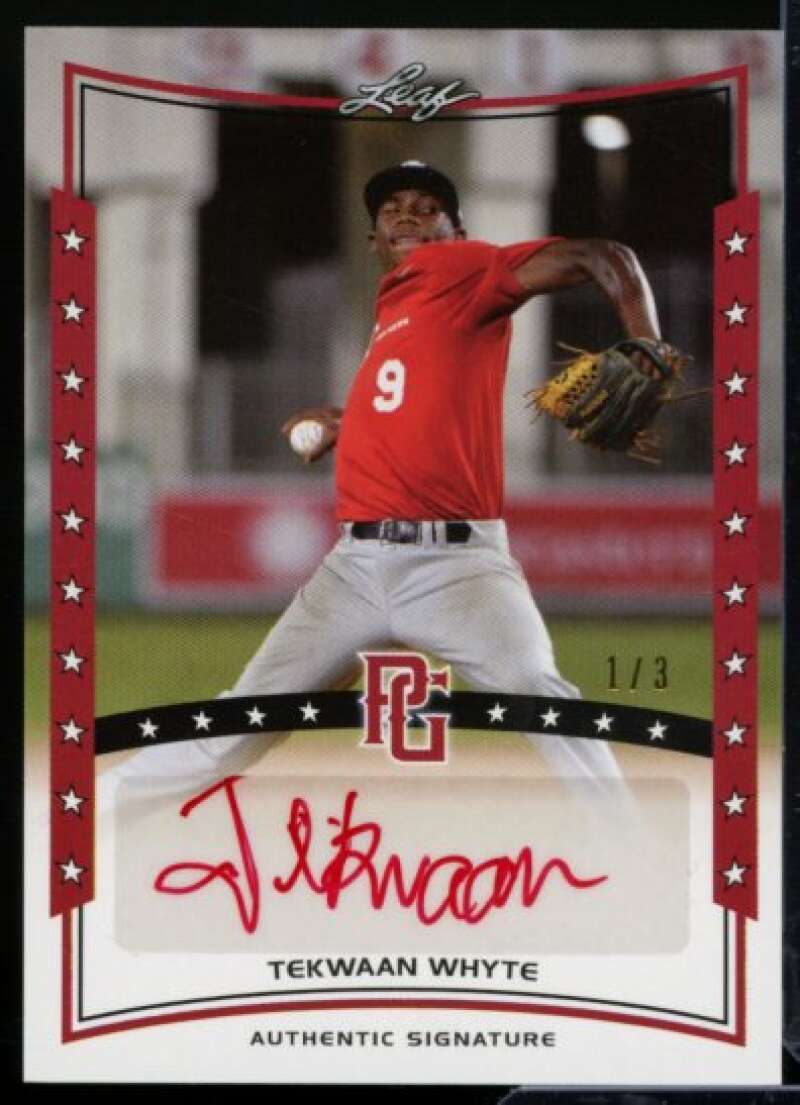 Tekwaan Whyte Rookie Card 2014 Leaf Perfect Game Showcase Autographs Red #ATW1  Image 1