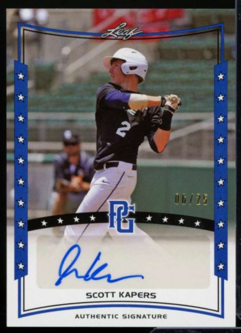 Scott Kapers Rookie Card 2014 Leaf Perfect Game Showcase Autographs Blue #ASK1  Image 1