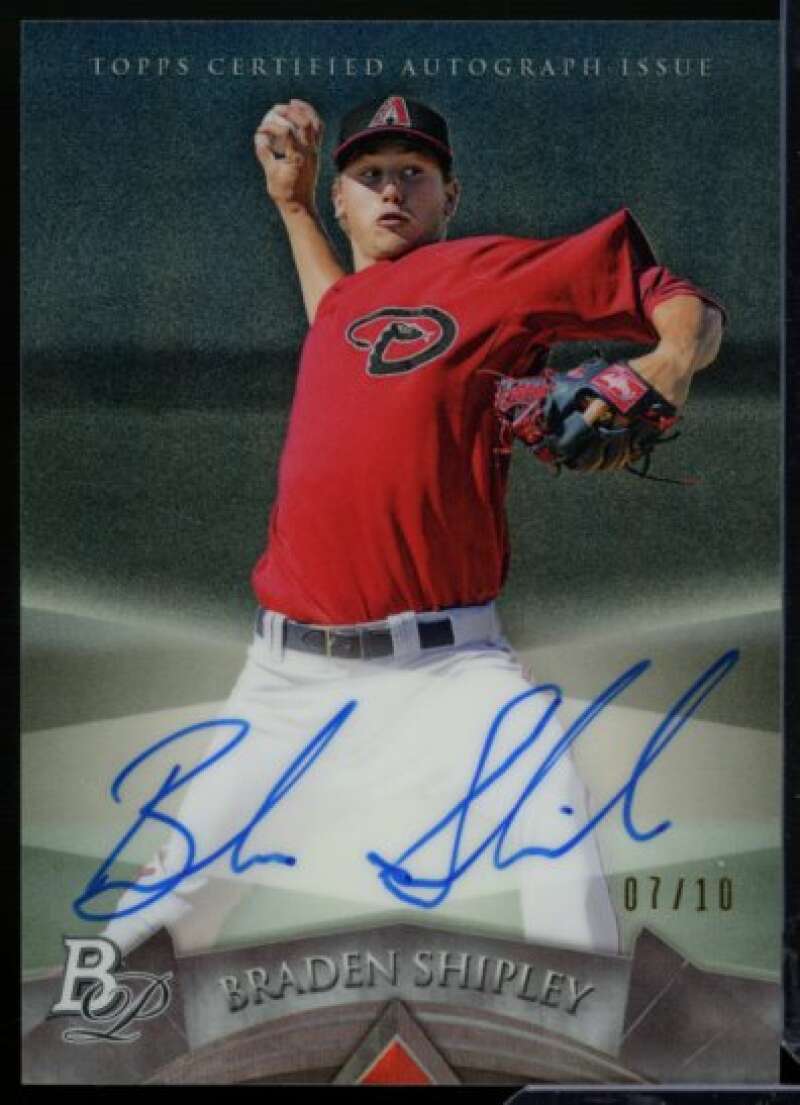 Braden Shipley 2014 Bowman Platinum Prospect Autographs Black Refractors #APBS  Image 1