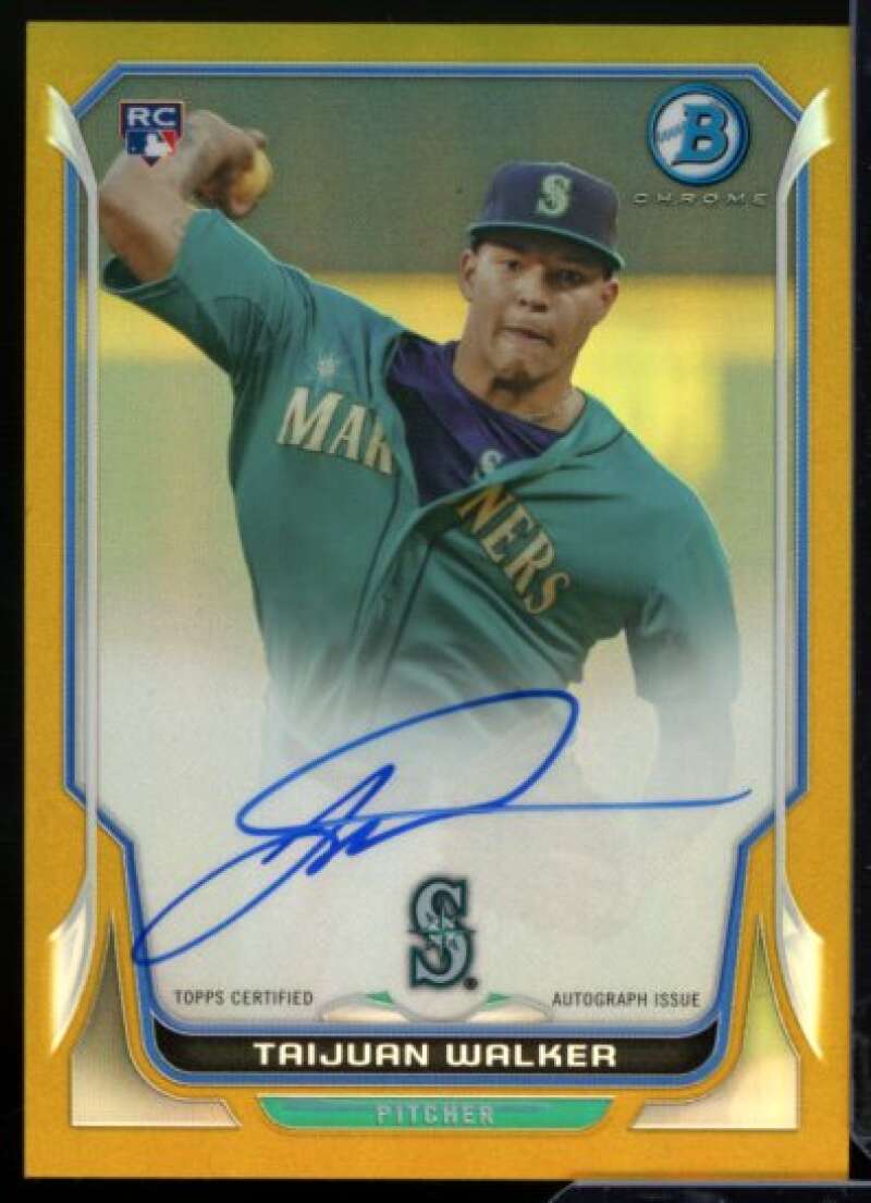 Taijuan Walker RC 2014 Bowman Chrome Rookie Autographs Gold Refractors #BCARTW  Image 1