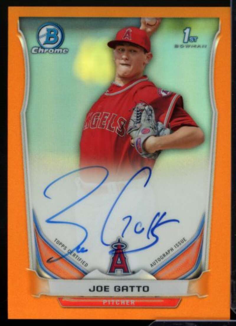 Joe Gatto RC 2014 Bowman Chrome Draft Pick Autographs Orange Refractors #BCAJGA  Image 1