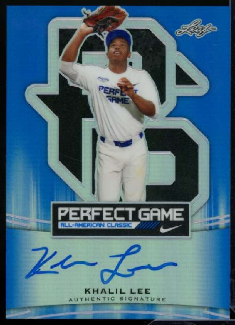 Khalil Lee Rookie Card 2015 Leaf Metal Draft Perfect Game Prismatic Blue #BAKL1  Image 1