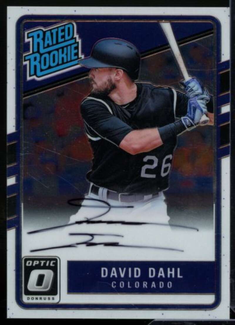 David Dahl Card 2017 Donruss Optic Rated Rookies Signatures #RRSDD  Image 1