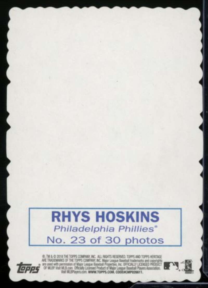 Rhys Hoskins Card 2018 Topps Heritage '69 Topps Deckle Edge #23  Image 2