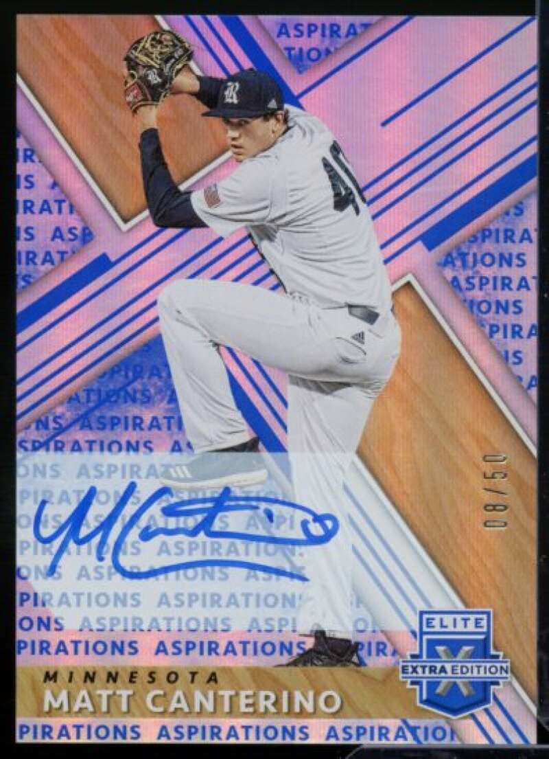 Matt Canterino Rookie 2019 Elite Extra Edition Autographs Aspirations Blue #54  Image 1