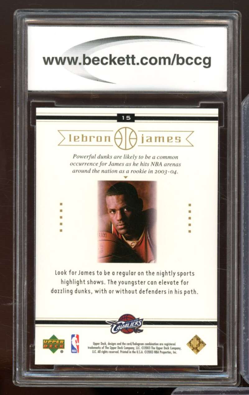 2003 Upper Deck Lebron James Box Set #15 Lebron James Rookie BGS BCCG 10 Mint+ Image 2