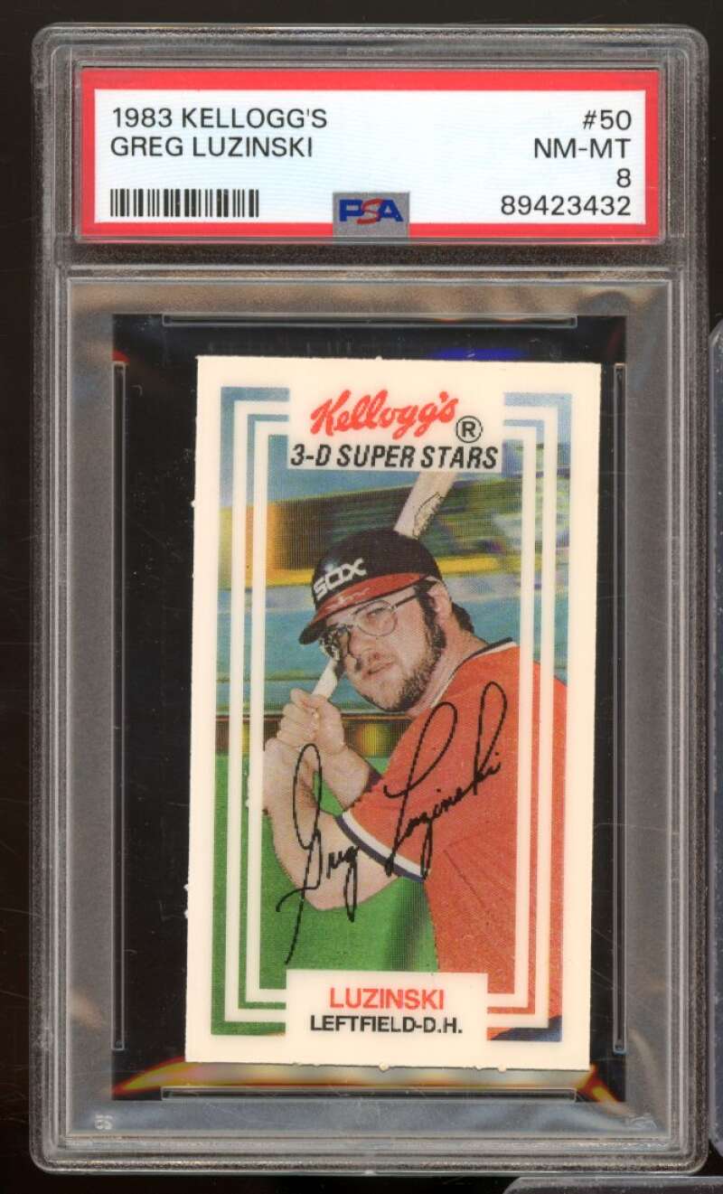 Greg Luzinski Card 1983 Kellogg's #50 PSA 8 Image 1