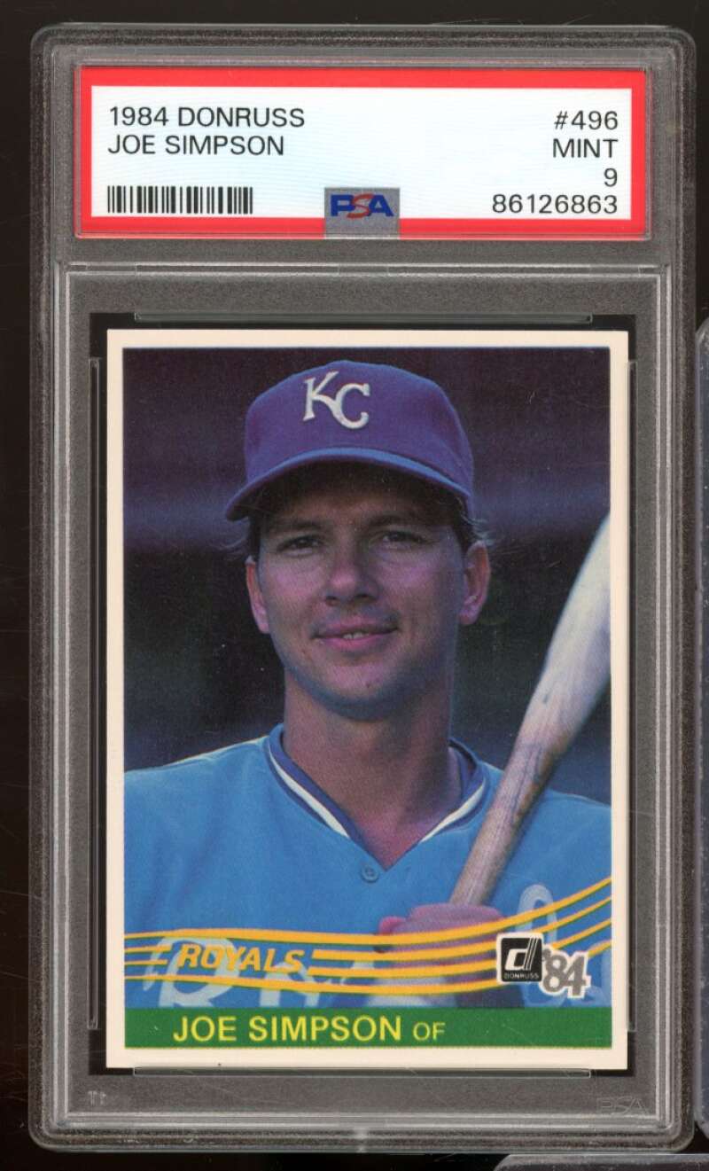 Joe Simpson Card 1984 Donruss #496 PSA 9 Image 1