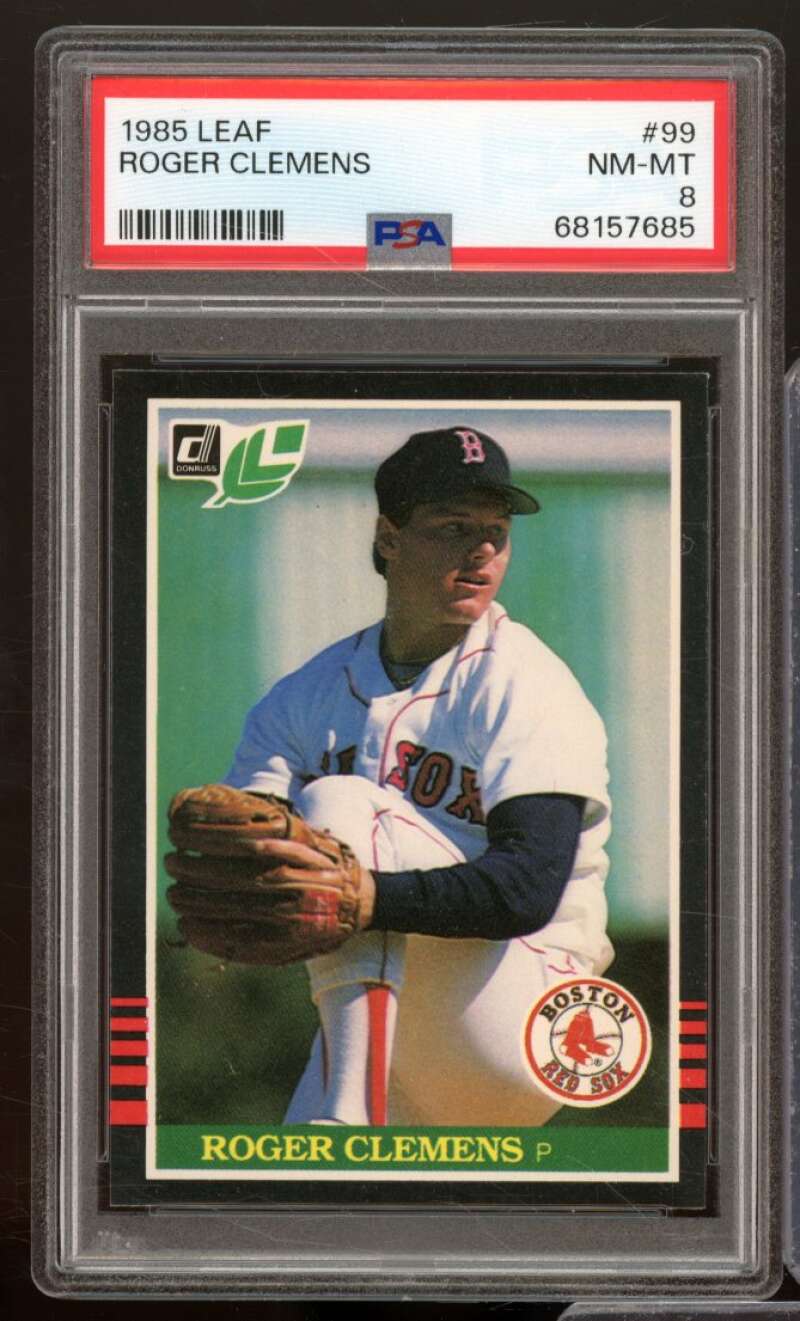 Roger Clemens Rookie Card 1985 Leaf #99 PSA 8 Image 1