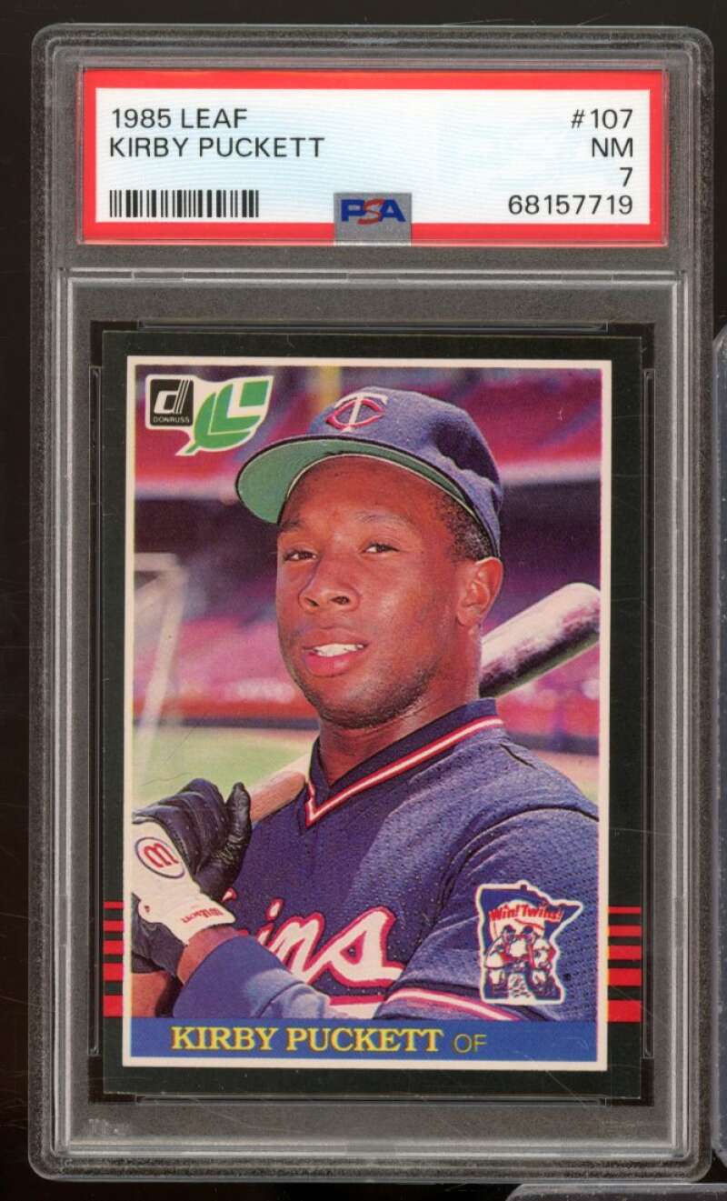 Kirby Puckett Rookie Card 1985 Leaf #107 PSA 7 Image 1