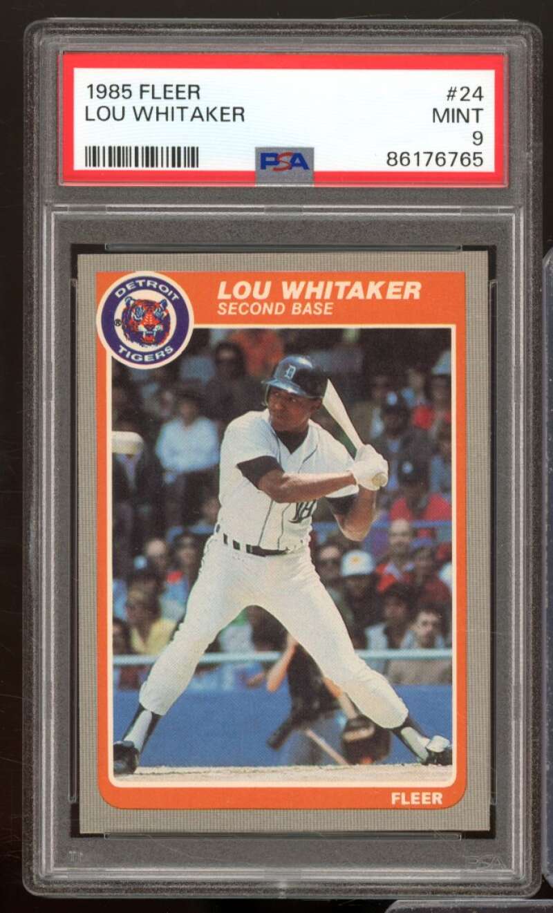 Lou Whitaker Card 1985 Fleer #24 PSA 9 Image 1