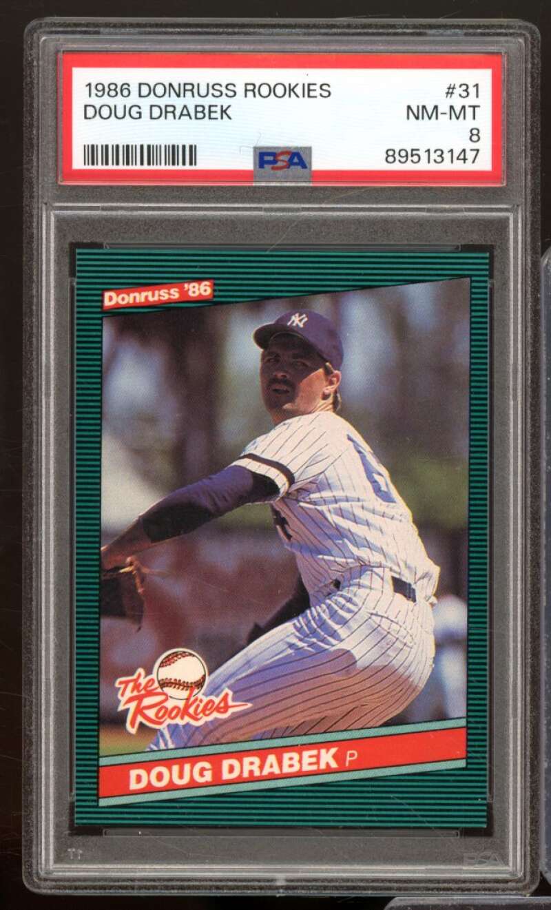 Doug Drabek Rookie Card 1986 Donruss The Rookies #31 PSA 8 Image 1