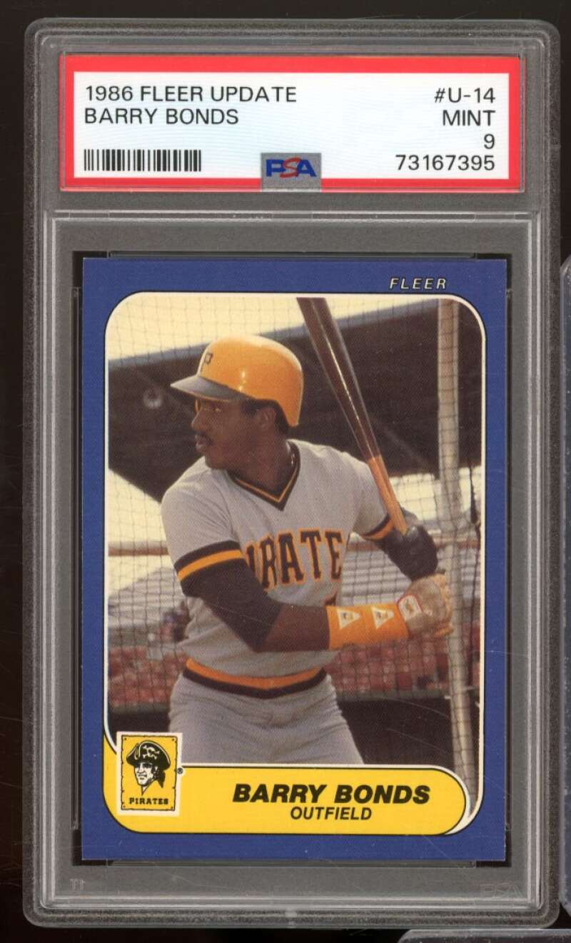 Barry Bonds Rookie Card 1986 Fleer Update #U-14 PSA 9 Image 1