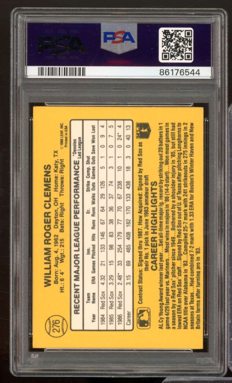 Roger Clemens Card 1987 Donruss #276 PSA 9 Image 2