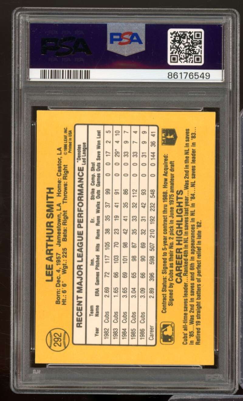 Lee Smith Card 1987 Donruss #292 PSA 9 Image 2