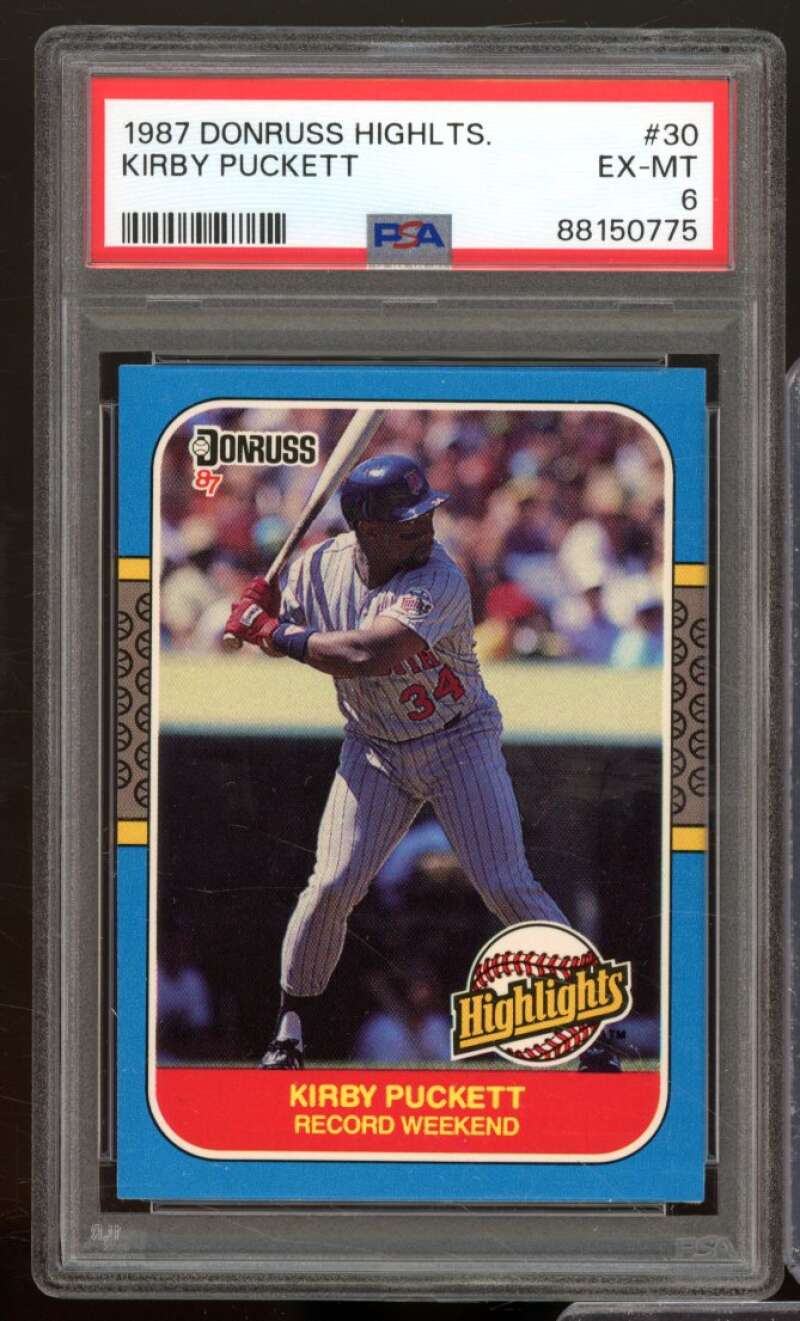 Kirby Puckett Card 1987 Donruss Highlights #30 PSA 6 Image 1