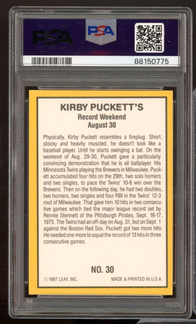 Kirby Puckett Card 1987 Donruss Highlights #30 PSA 6 Image 2