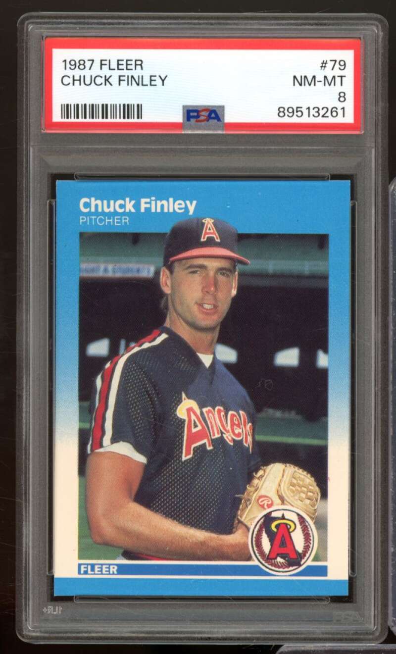 Chuck Finley Rookie Card 1987 Fleer #79 PSA 8 Image 1