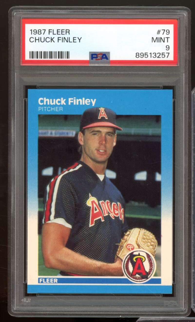 Chuck Finley Rookie Card 1987 Fleer #79 PSA 9 Image 1