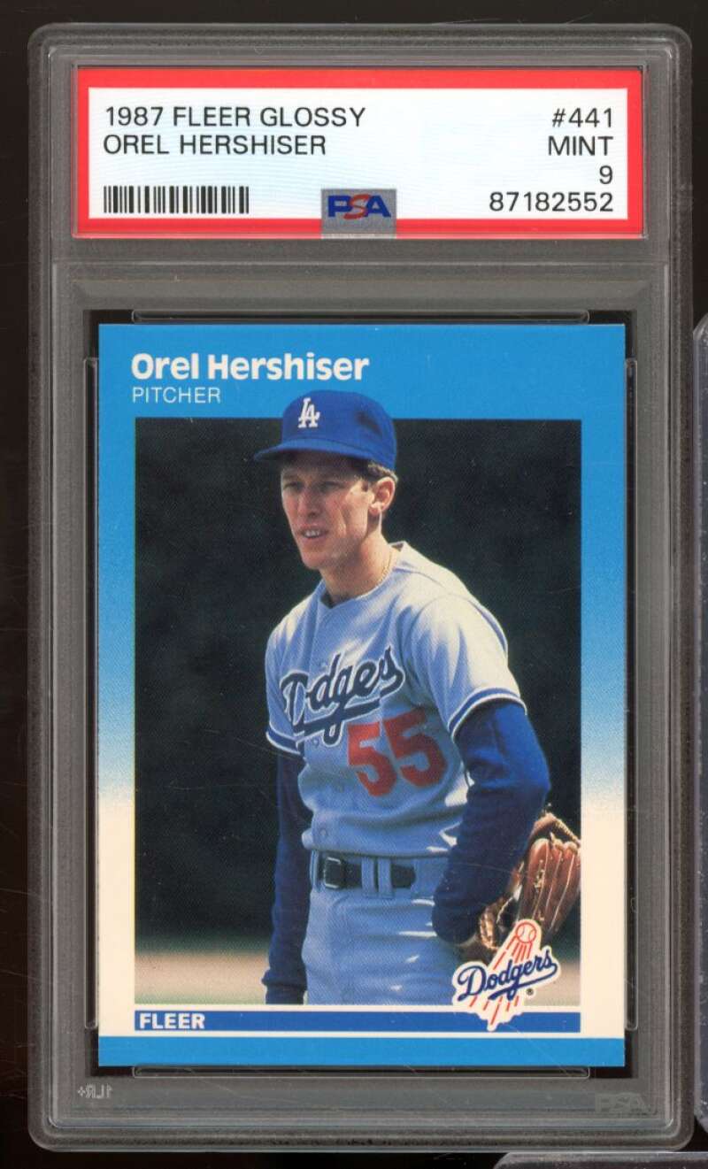 Orel Hershiser Card 1987 Fleer Glossy #441 PSA 9 Image 1