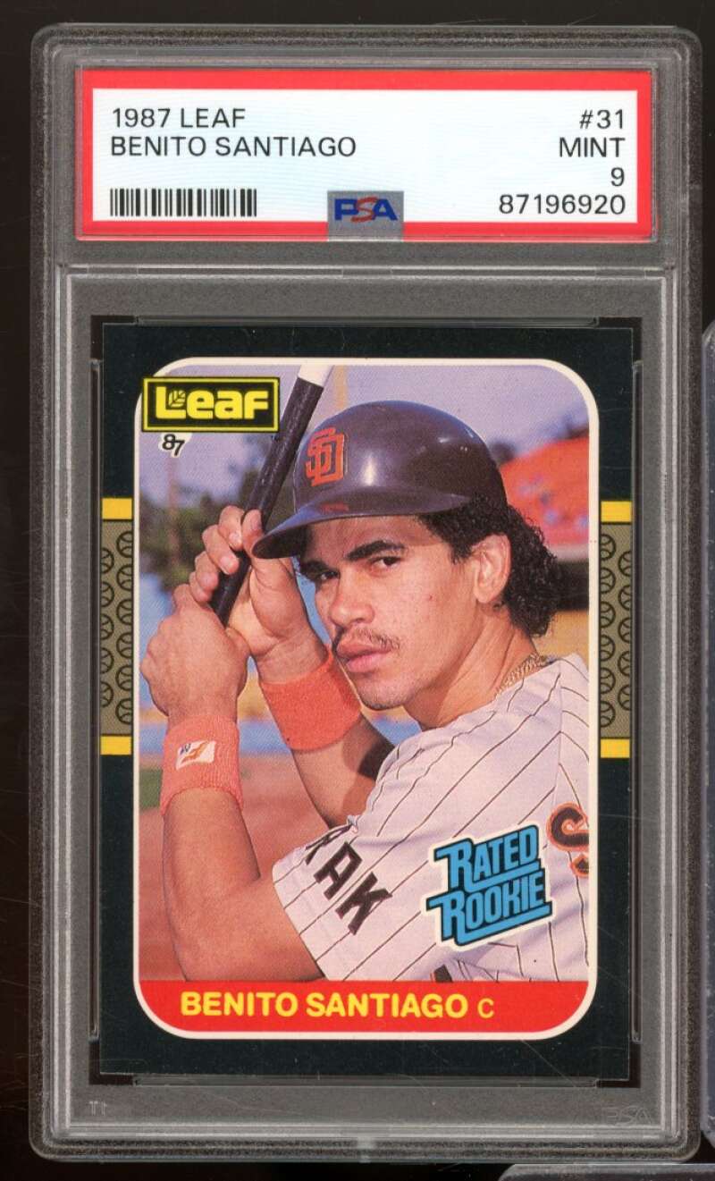 Benito Santiago Rookie Card 1987 Leaf #31 PSA 9 Image 1