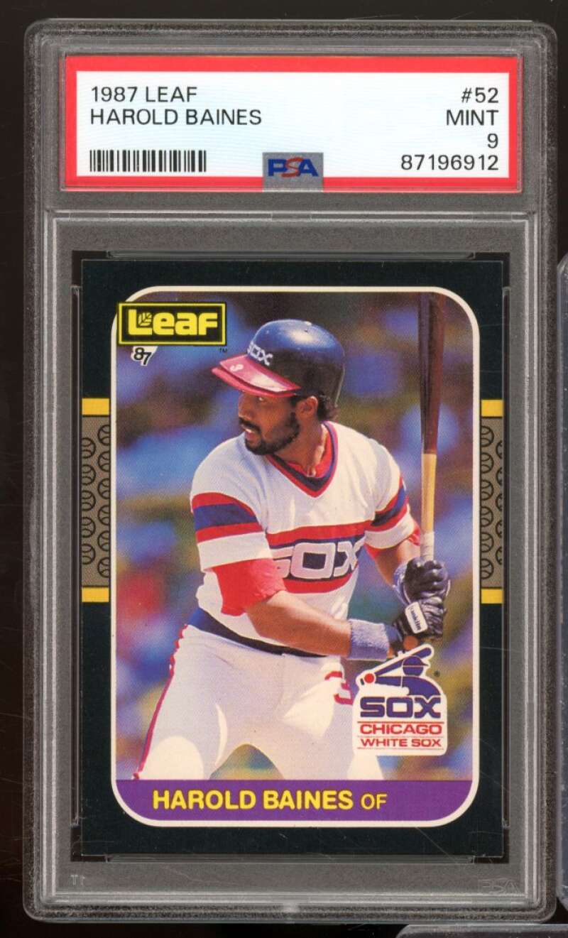 Harold Baines Card 1987 Leaf #52 PSA 9 Image 1