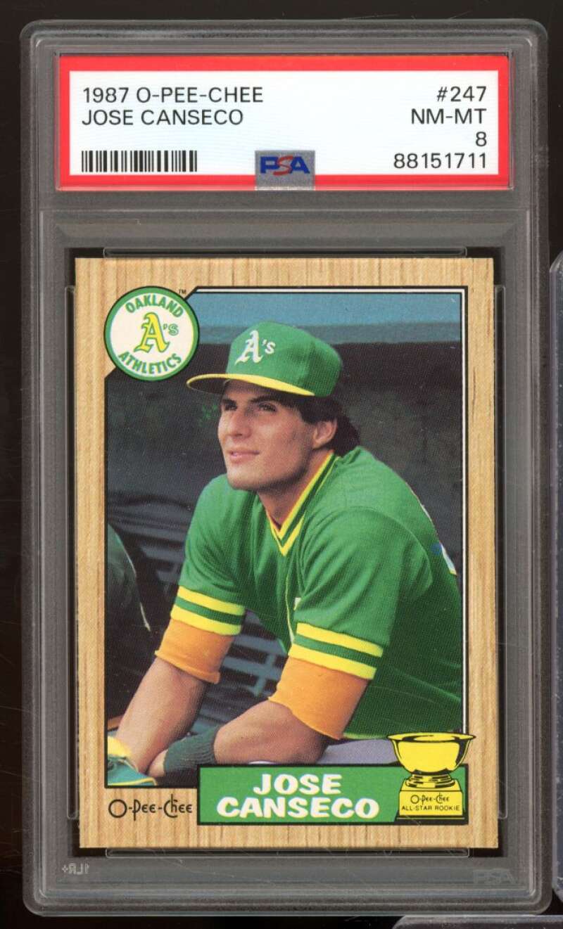 Jose Canseco Card 1987 O-Pee-Chee #247 PSA 8 Image 1