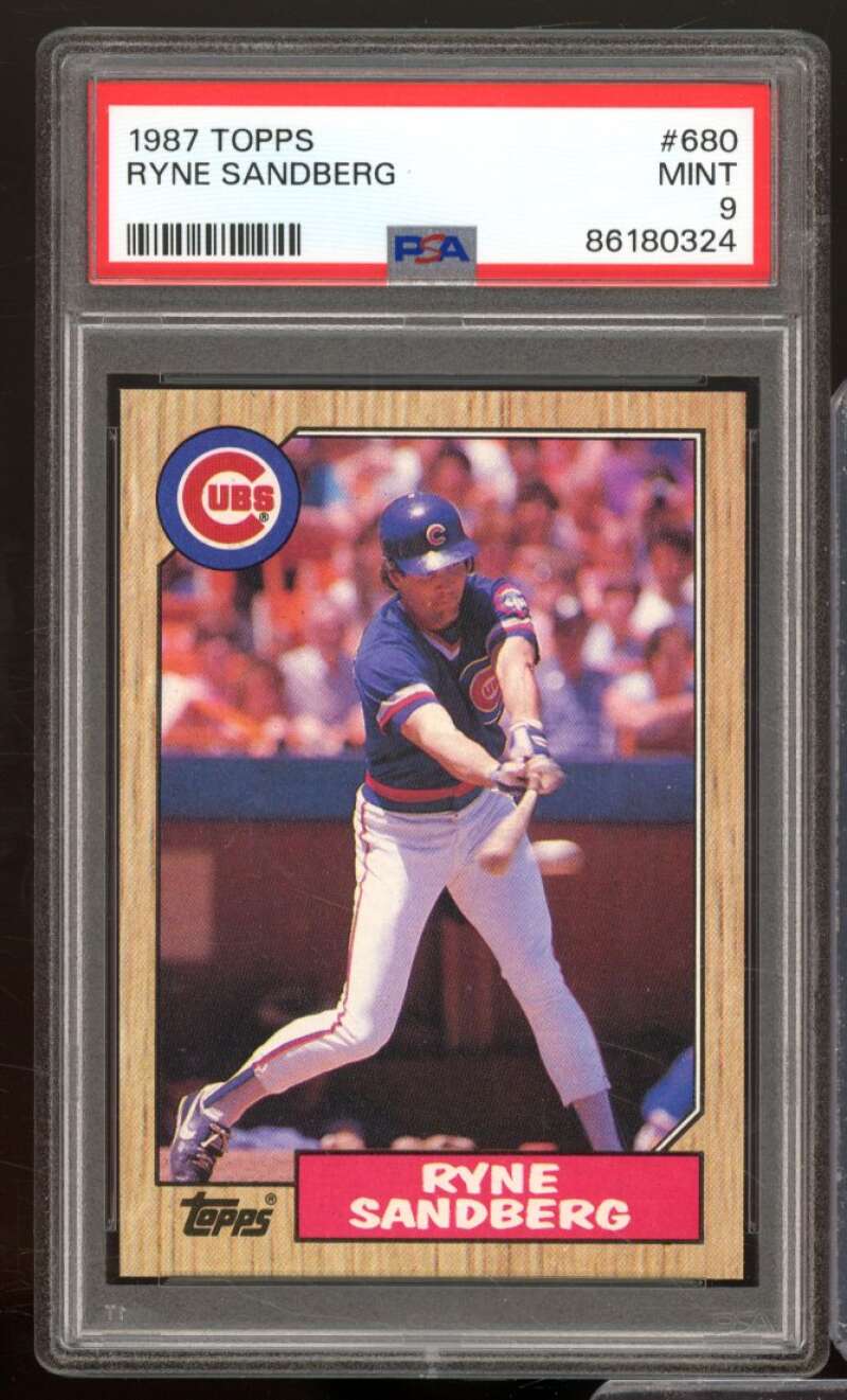 Ryne Sandberg Card 1987 Topps #680 PSA 9 Image 1