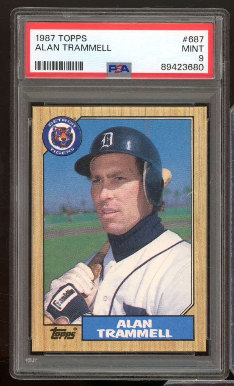 Alan Trammell Card 1987 Topps #687 PSA 9 Image 1