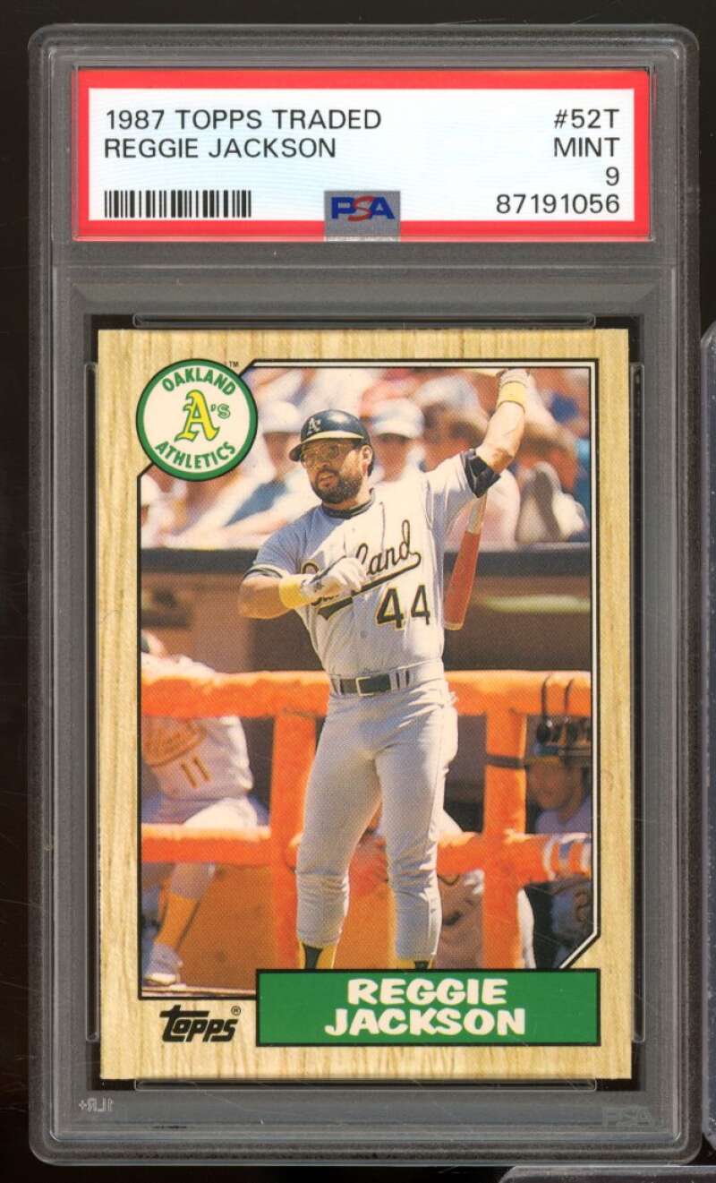 Reggie Jackson Card 1987 Topps Traded #52T PSA 9 Image 1