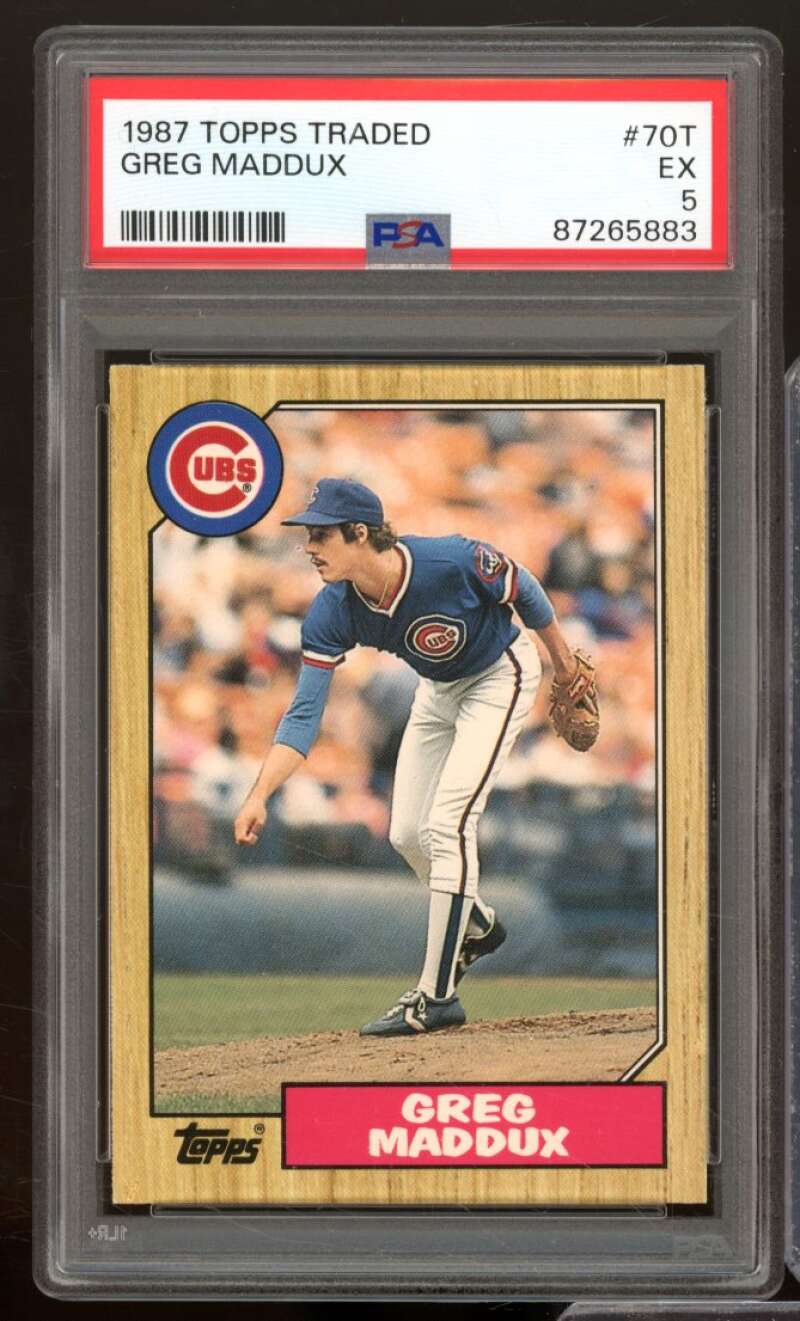 Greg Maddux Rookie Card 1987 Topps Traded #70T PSA 5 Image 1