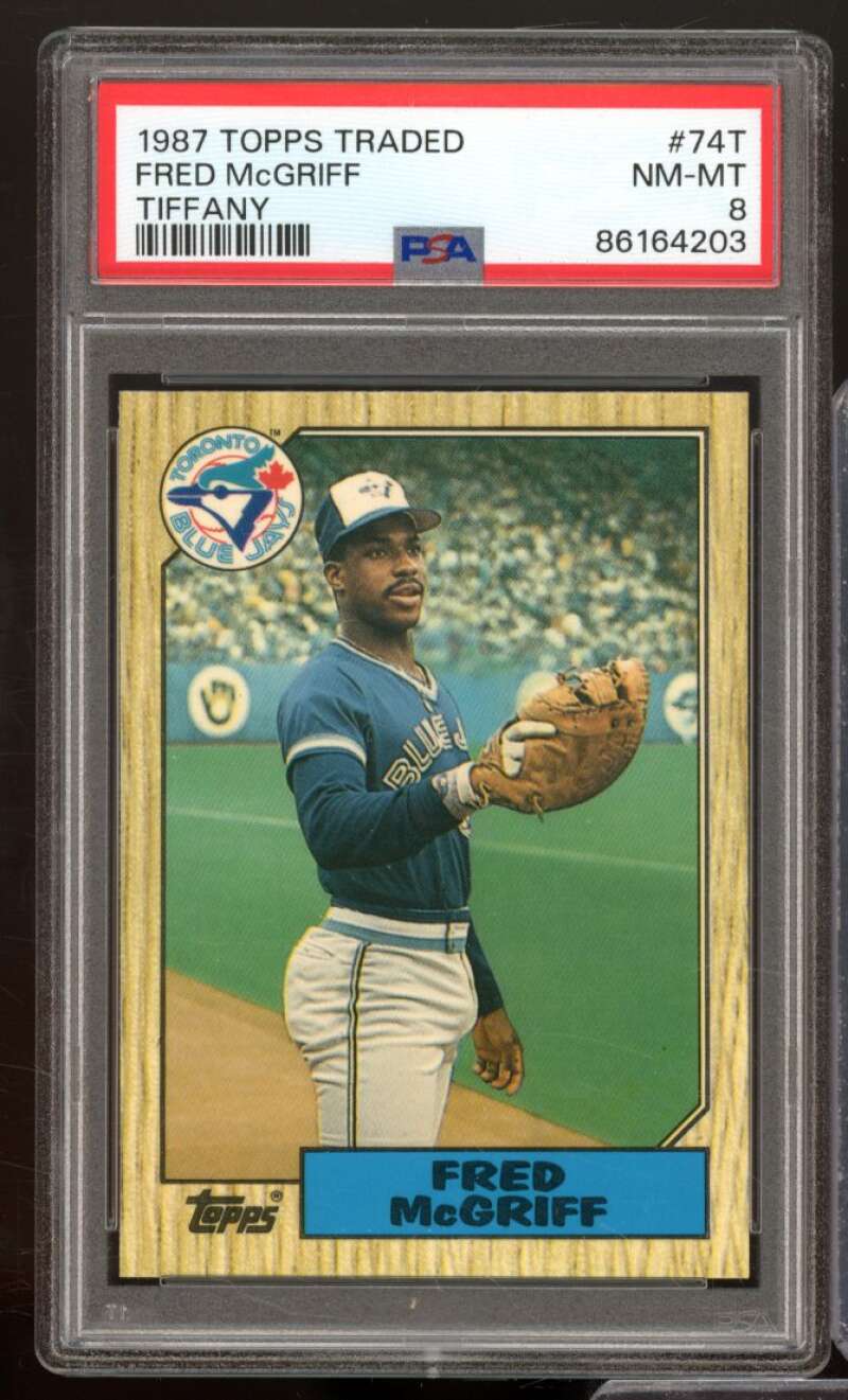 Fred McGriff Rookie Card 1987 Topps Traded Tiffany #74T PSA 8 Image 1