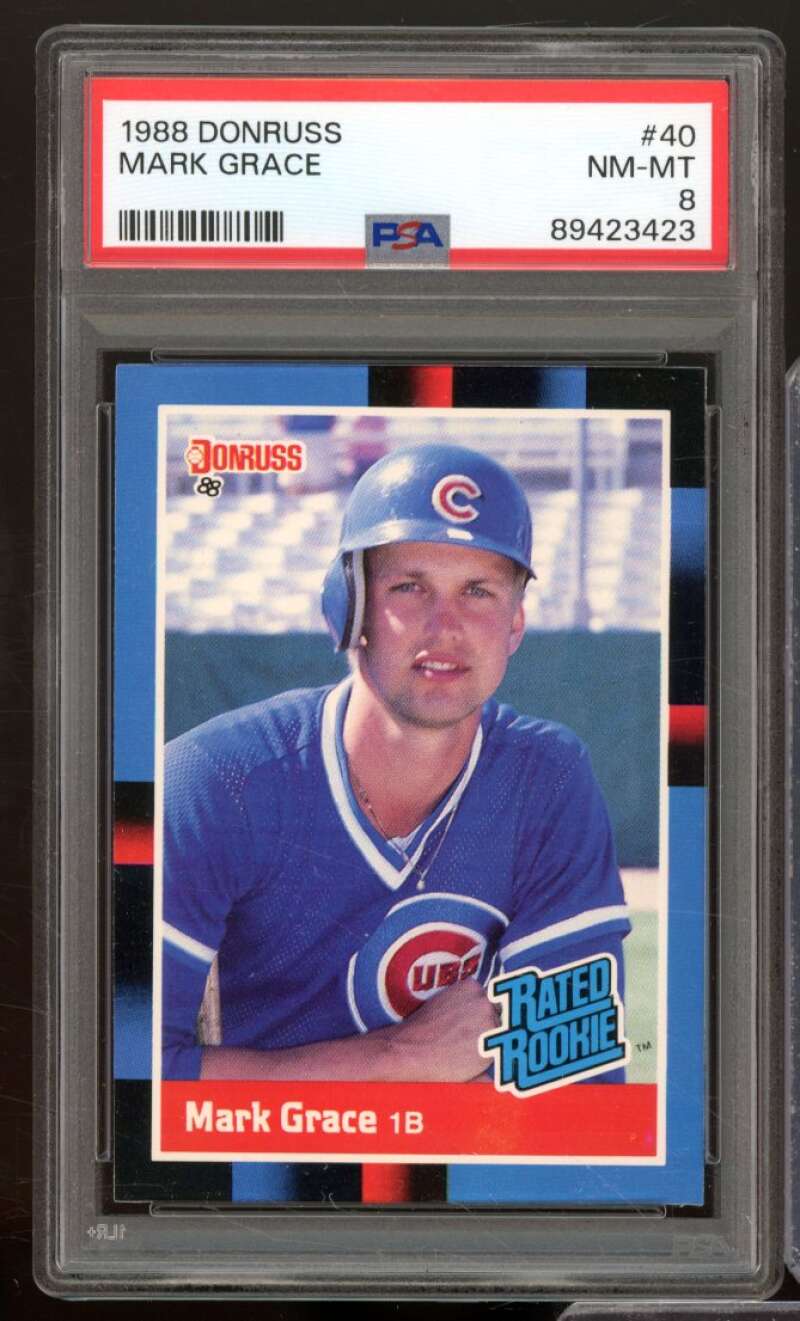 Mark Grace Card 1988 Donruss #40 PSA 8 Image 1