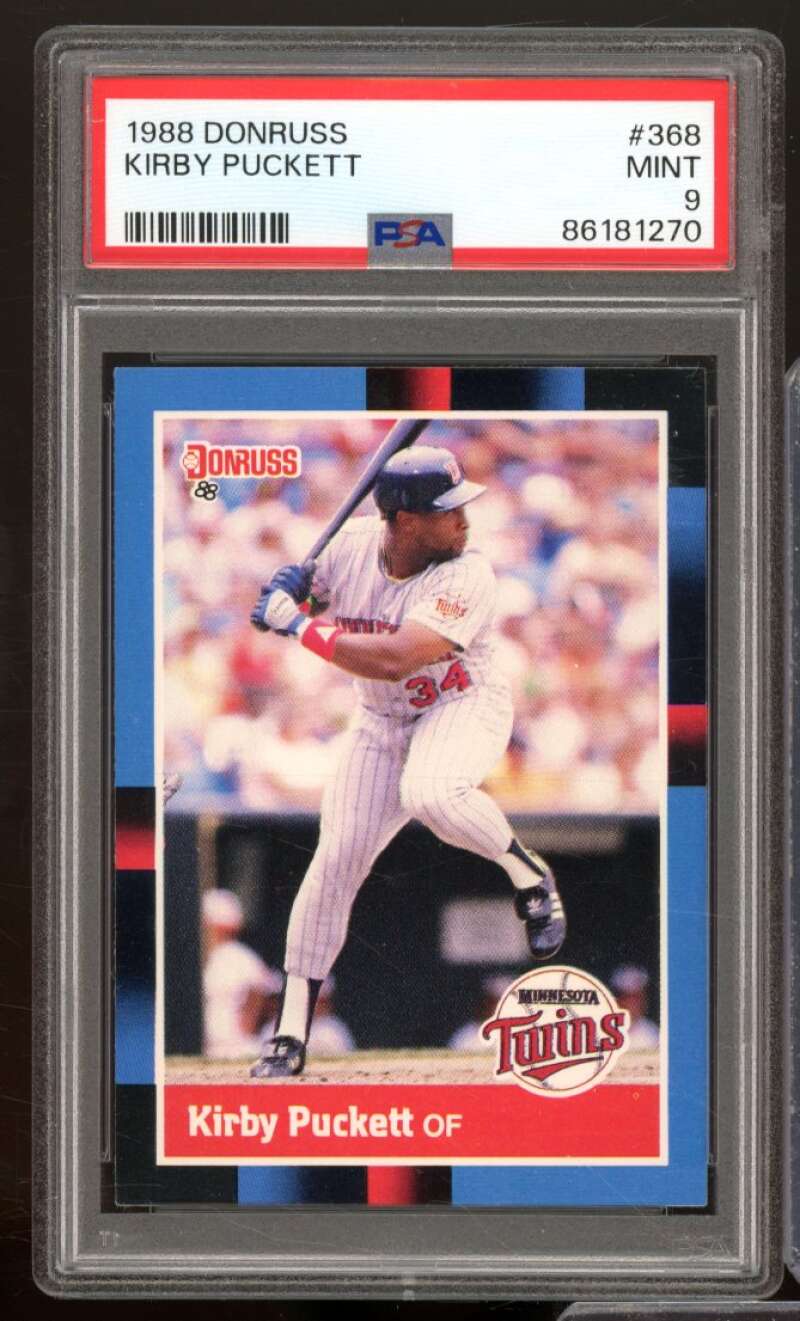 Kirby Puckett Card 1988 Donruss #368 PSA 9 Image 1