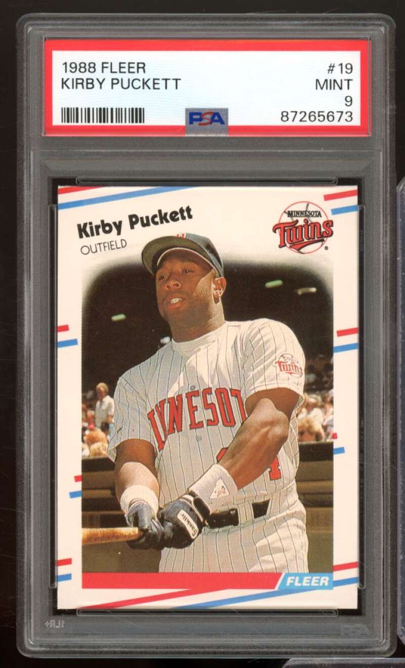 Kirby Puckett Card 1988 Fleer #19 PSA 9 Image 1