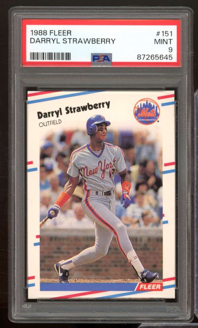 Darryl Strawberry Card 1988 Fleer #151 PSA 9 Image 1