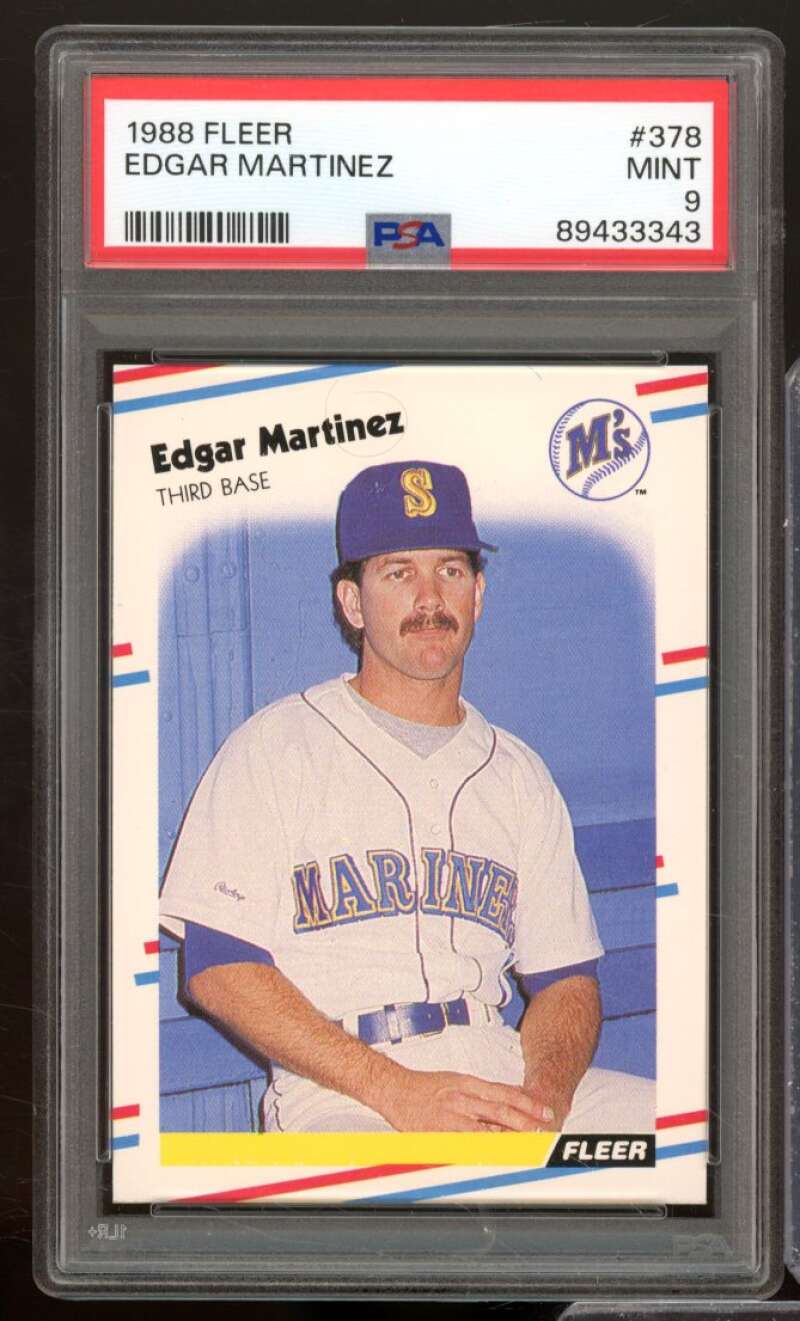 Edgar Martinez Rookie Card 1988 Fleer #378 PSA 9 Image 1