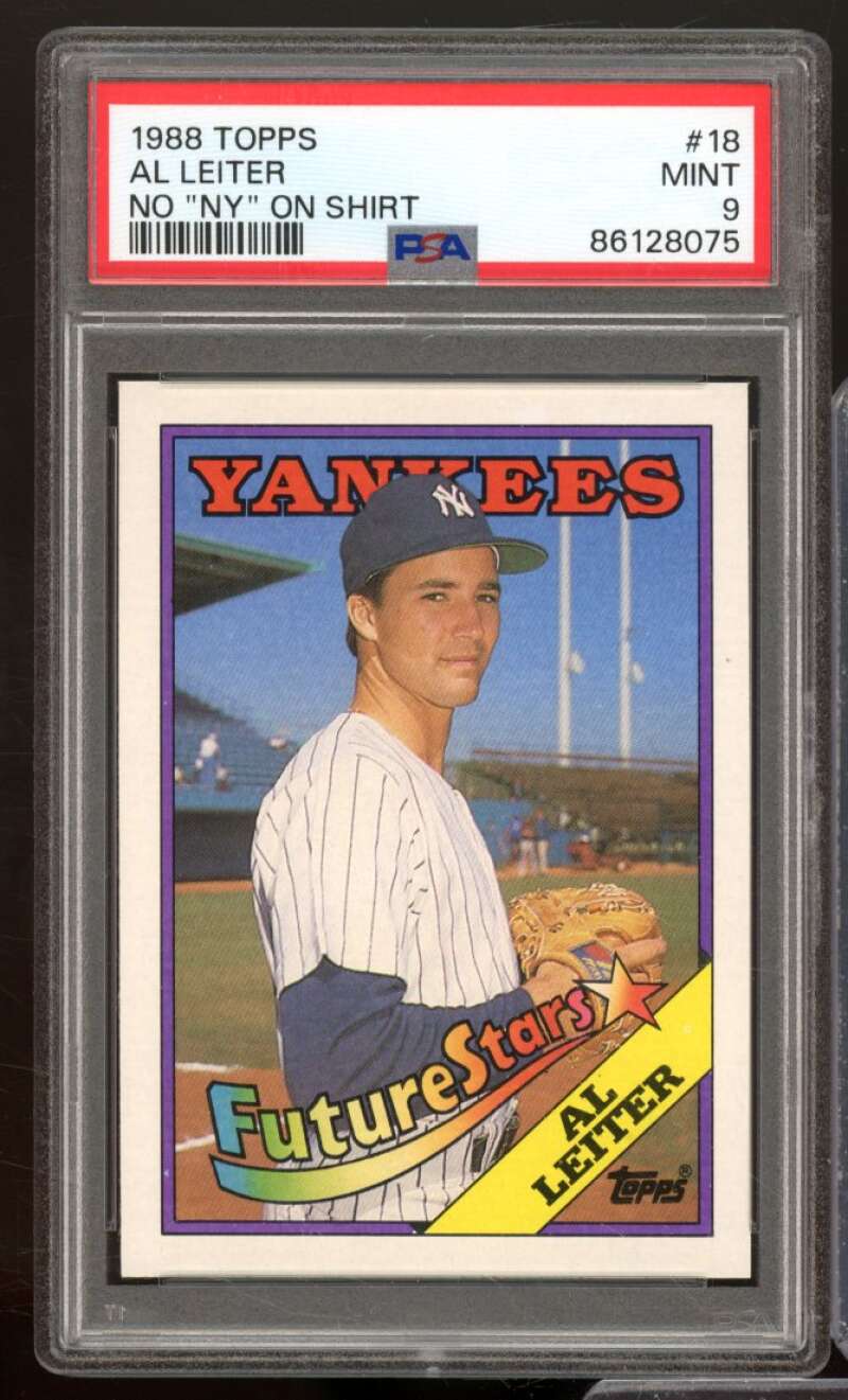 Al Leiter Rookie Card 1988 Topps #18 PSA 9 Image 1