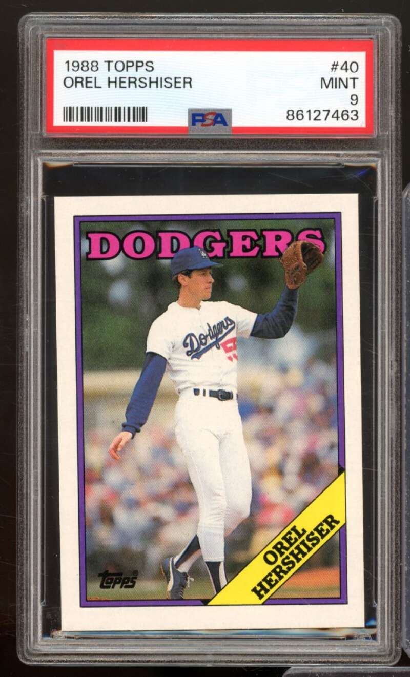 Orel Hershiser Card 1988 Topps #40 PSA 9 Image 1