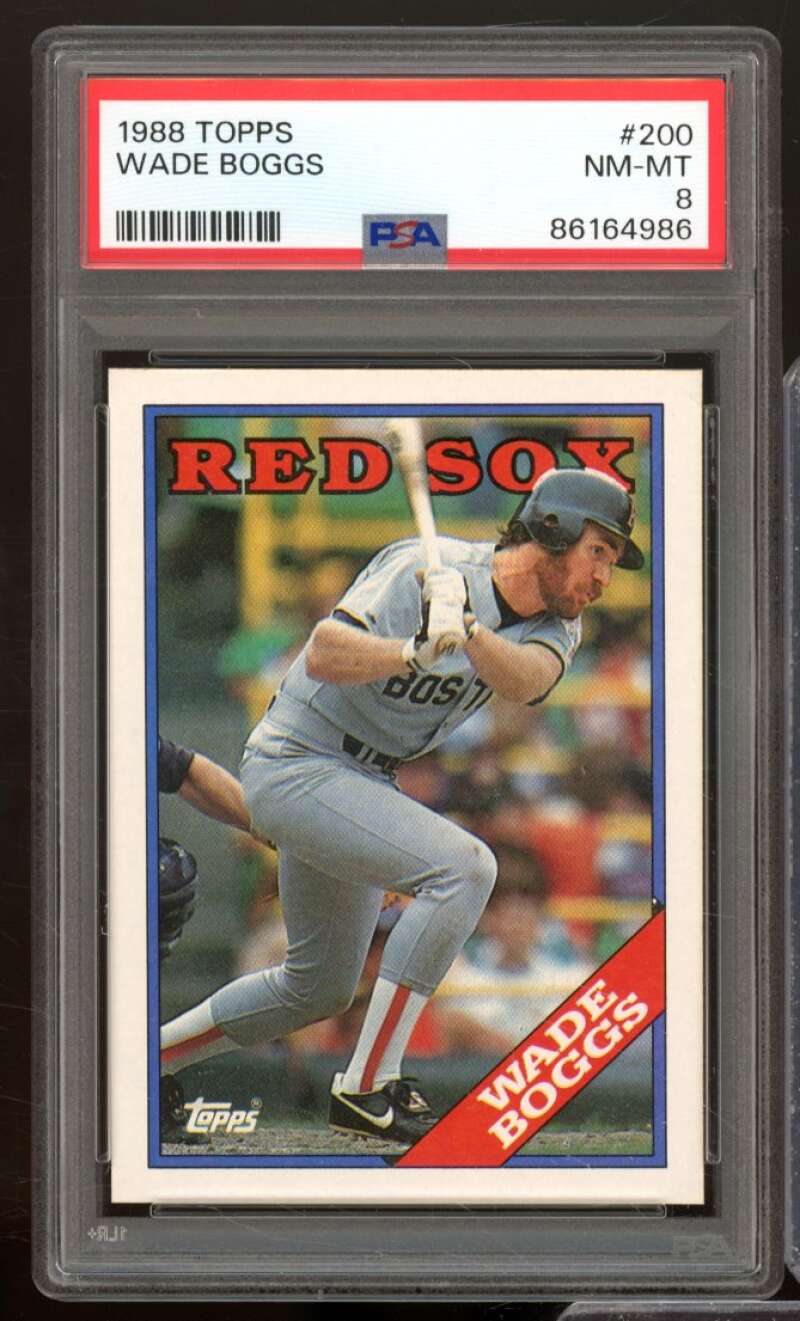 Wade Boggs Card 1988 Topps #200 PSA 8 Image 1