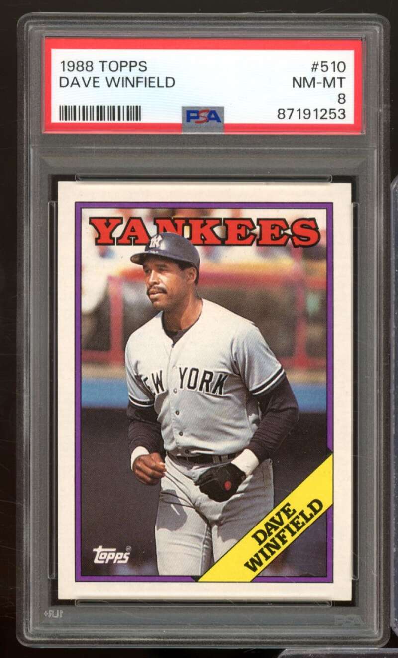 Dave Winfield Card 1988 Topps #510 PSA 8 Image 1