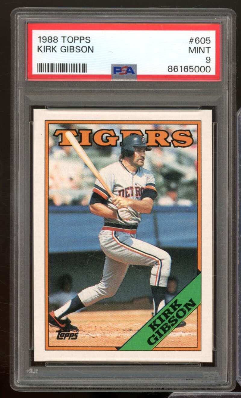 Kirk Gibson Card 1988 Topps #605 PSA 9 Image 1