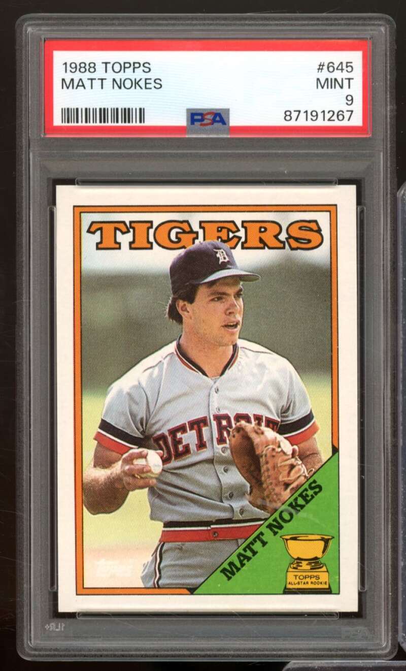 Matt Nokes Rookie Card 1988 Topps #645 PSA 9 Image 1