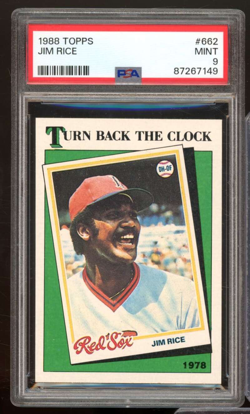 Jim Rice Card 1988 Topps #662 PSA 9 Image 1